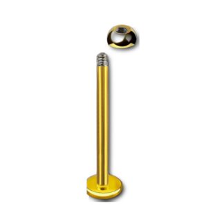Labret titane PVD · demi-bille cristal 3mm