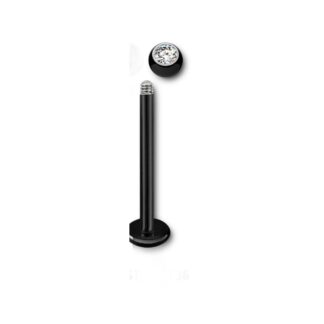 Labret titane PVD · bille cristal 3mm — détails