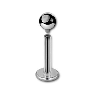 Labret acier 316L filetage interne · bille 3mm — détails