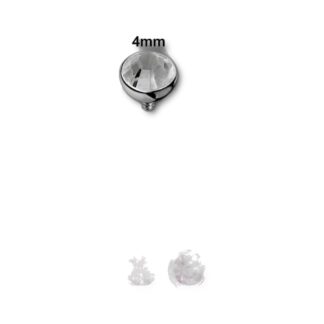 Labret acier 316L filetage interne · cristal plat