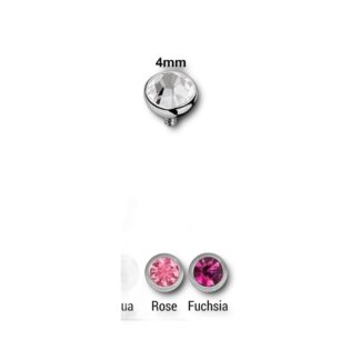 Labret acier 316L filetage interne · cristal plat — détails