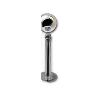 Labret acier 316L · 16g · bille 4mm — détails