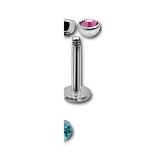 Labret acier 316L · demi-bille cristal 3mm
