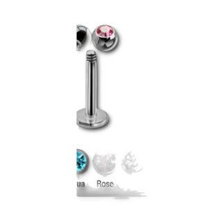 Labret acier 316L · bille cristal 3mm