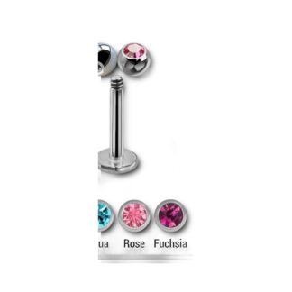 Labret acier 316L · bille cristal 3mm — détails