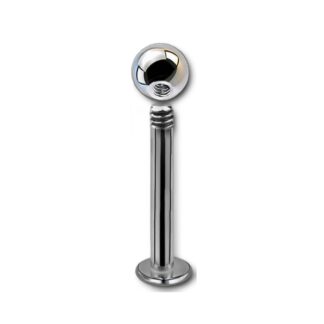 Labret acier 316L · 14g · bille 4mm — détails