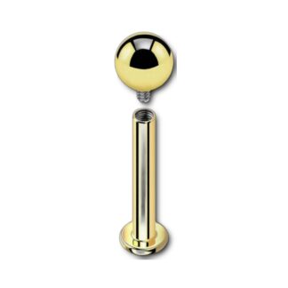 Labret titane PVD doré · bille 3mm