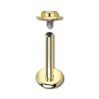 Labret titane PVD doré · top étoile cristal