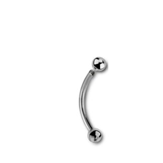 Barbell titane G23 stérilisé sourcil · 16g · billes 3mm — détails