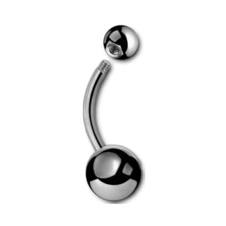 Barbell titane G23 stérilisé nombril · 14g · billes 5+8mm
