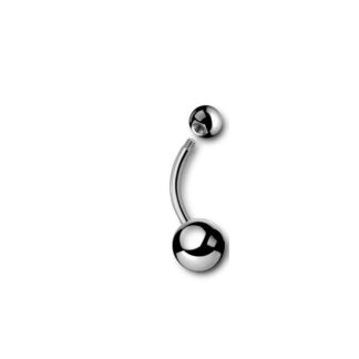 Barbell titane G23 stérilisé nombril · 14g · billes 5+8mm — détails