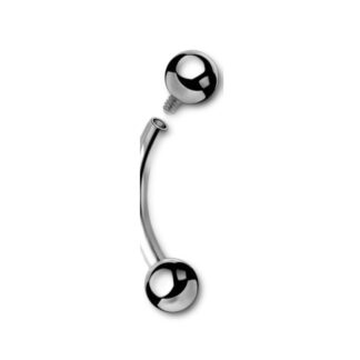 Barbell titane nombril · billes 4mm — détails