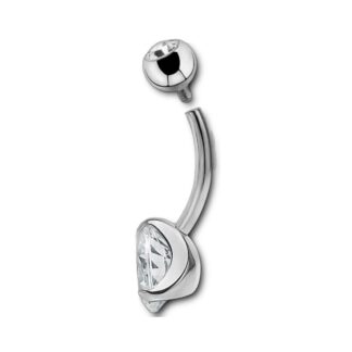 Barbell titane nombril · cristaux 5mm + 8mm
