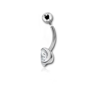 Barbell titane nombril · cristaux 5mm + 8mm — détails
