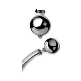 Anneau titane courbé · bille 3mm