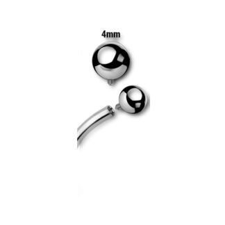 Anneau titane courbé · bille 3mm — détails
