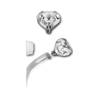 Labret titane courbé · CZ sertie