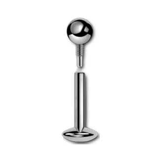 Labret titane 16g · bille 3mm · base convexe