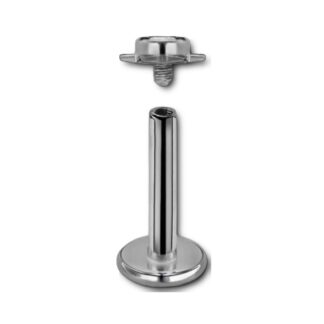 Labret titane · top étoile plate cristal