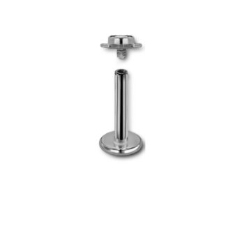 Labret titane · top étoile plate cristal — détails