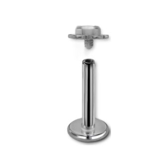 Labret titane · top fleur cristal — détails