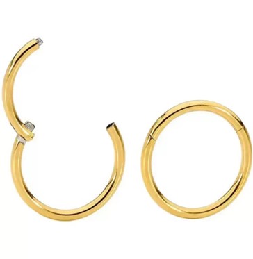 Anneau clicker doré PVD · 1,2 mm × 8 mm