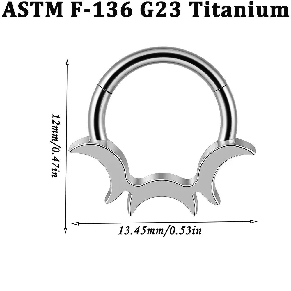 Anneau clicker titane · 1,2 mm × 8 mm
