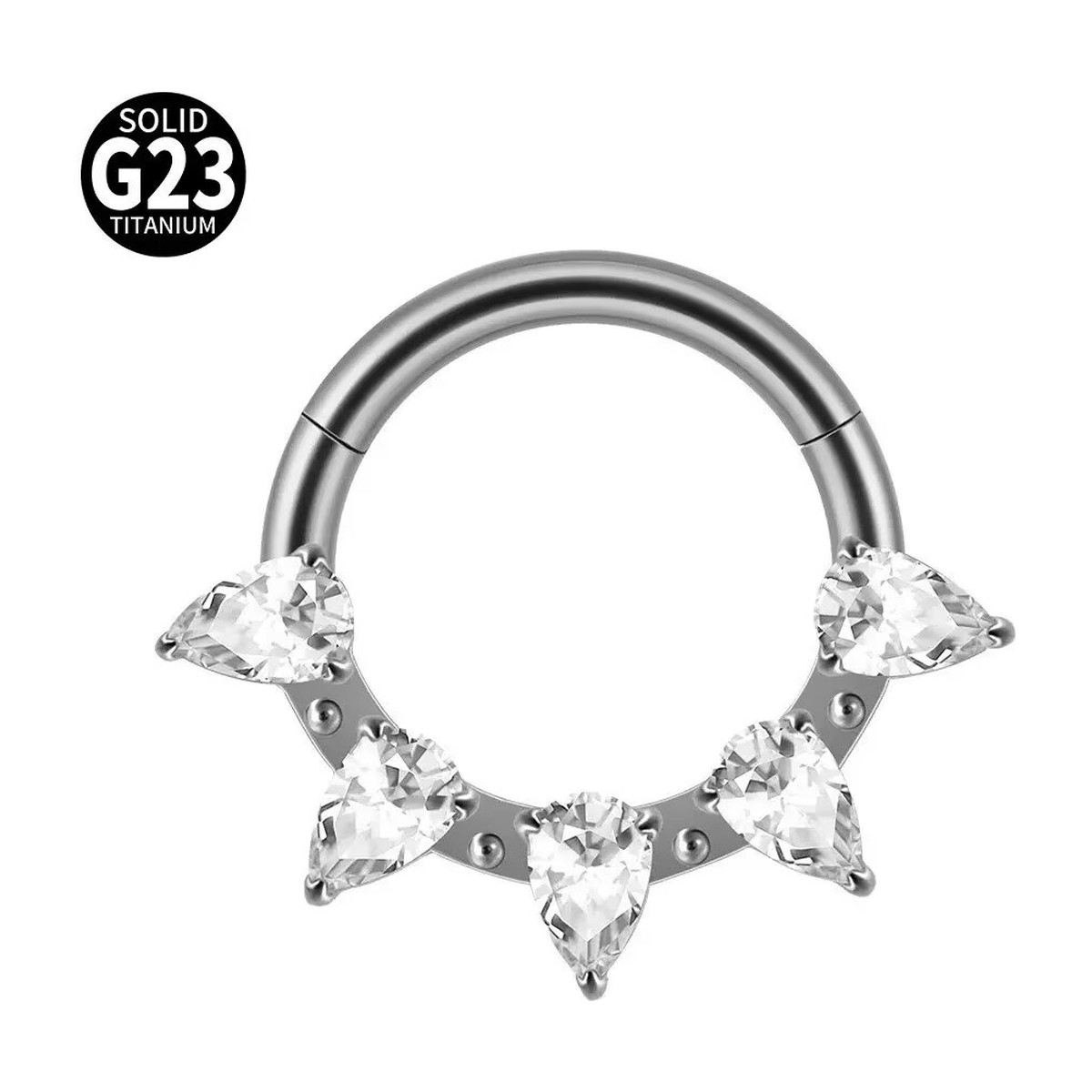 Anneau clicker titane · 1,2 mm × 8 mm