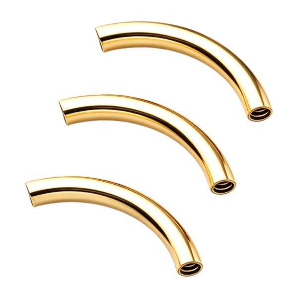 Barre courbe doré PVD · 1,6 mm × 10 mm
