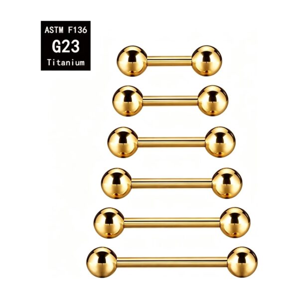 Barre droite doré PVD · 1,2 mm × 8 mm