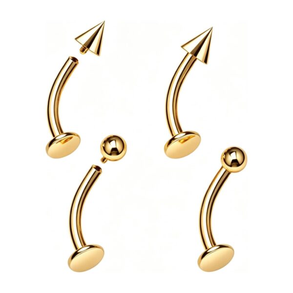 Bijou de nombril doré PVD · 1,6 mm × 10 mm