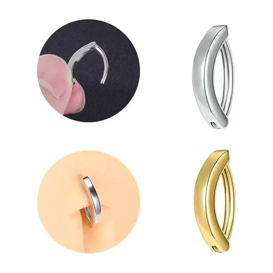 Bijou de nombril doré PVD · 1,6 mm × 10 mm