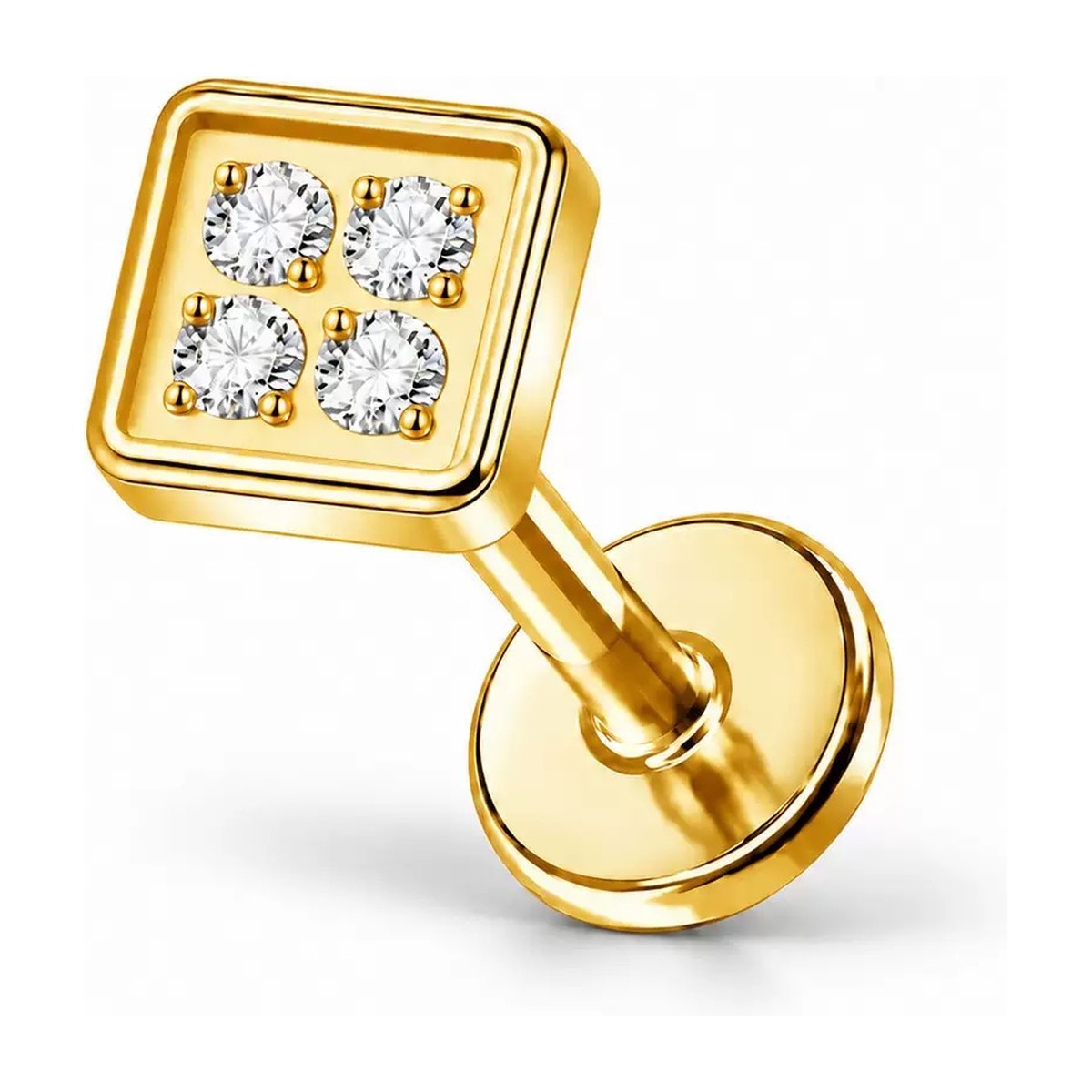 Stud zircon doré PVD · 1,2 mm × 8 mm
