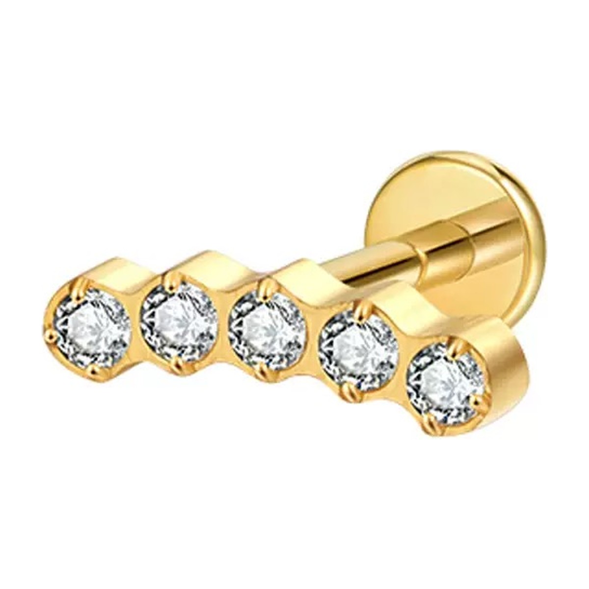 Stud zircon doré PVD · 1,2 mm × 8 mm