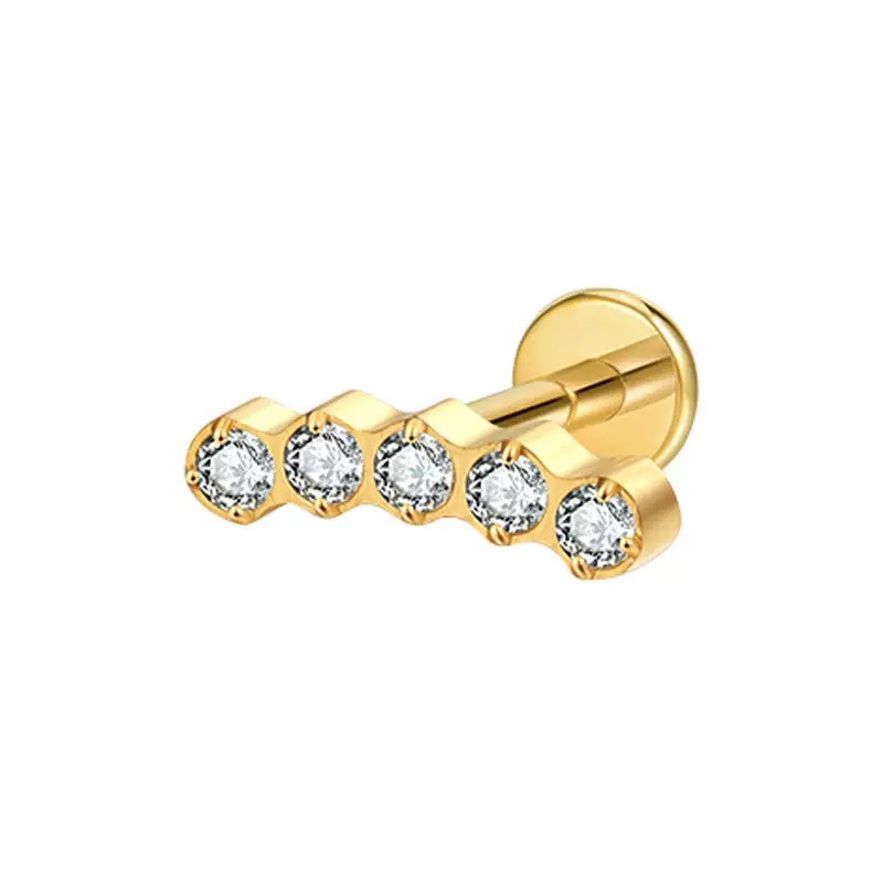 Stud zircon doré PVD · 1,2 mm × 8 mm