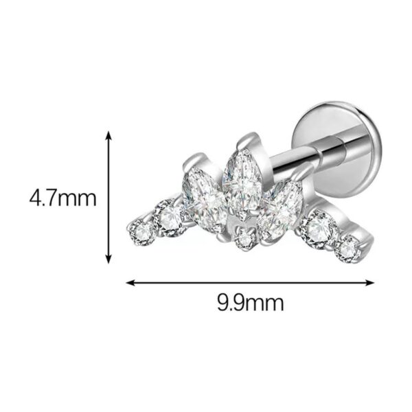 Stud zircon titane · 1,2 mm × 8 mm