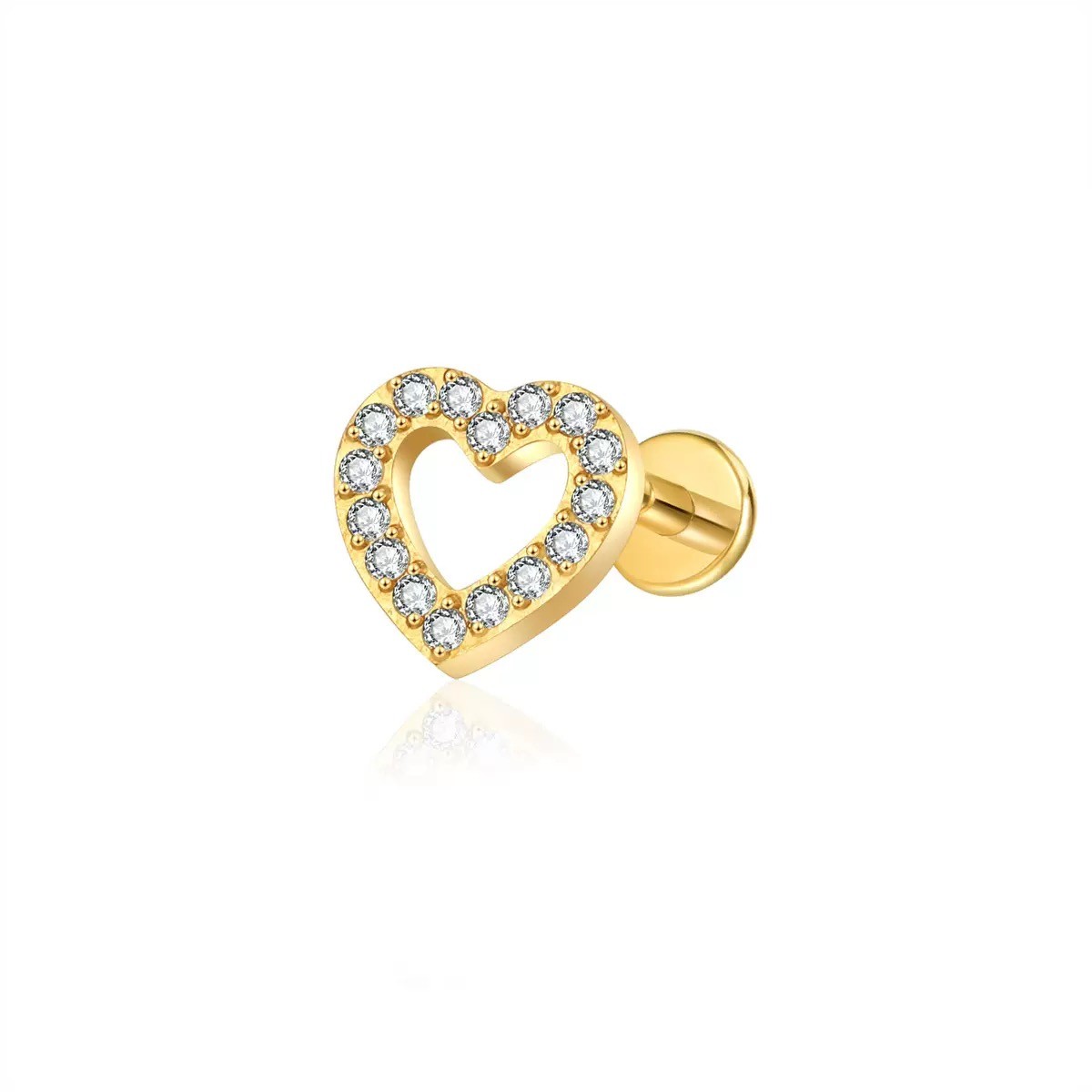 Stud zircon doré PVD · 1,2 mm × 8 mm