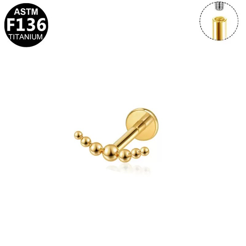 Stud zircon doré PVD · 1,2 mm × 8 mm