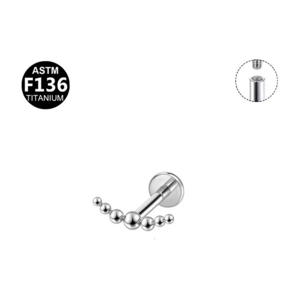 Stud zircon titane · 1,2 mm × 8 mm