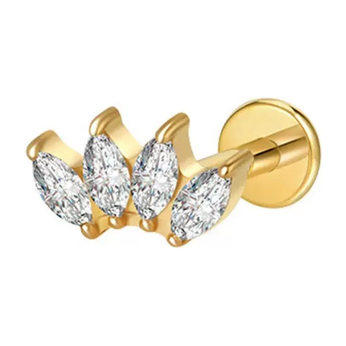 Stud zircon doré PVD · 1,2 mm × 8 mm